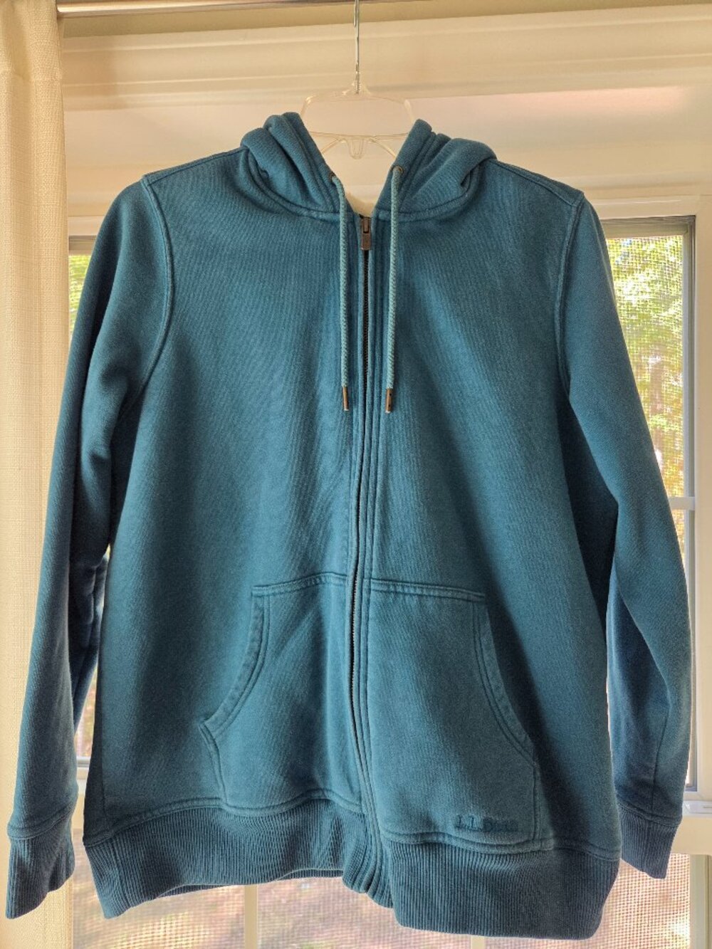 LL Bean Women's Sherpa Lined Zip Up Sweatshirt Hoodie Teal